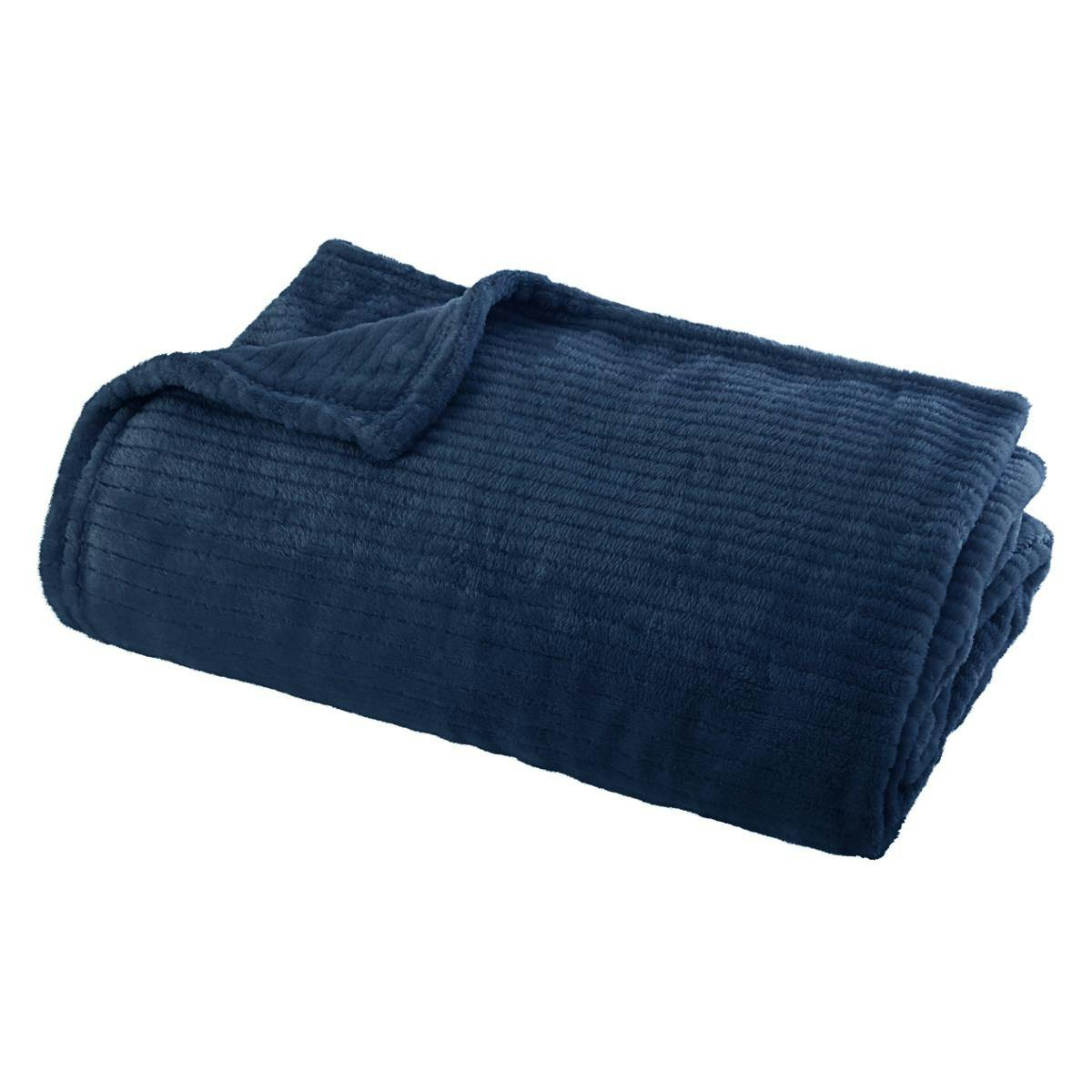 Plaid doux bleu foncé 125x150cm
