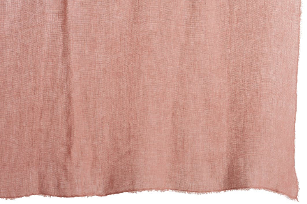 Plaid en lin délavé, coloris rose pêche, 150x200cm