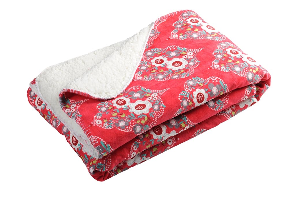 Plaid ever gris fuschia 130x150cm