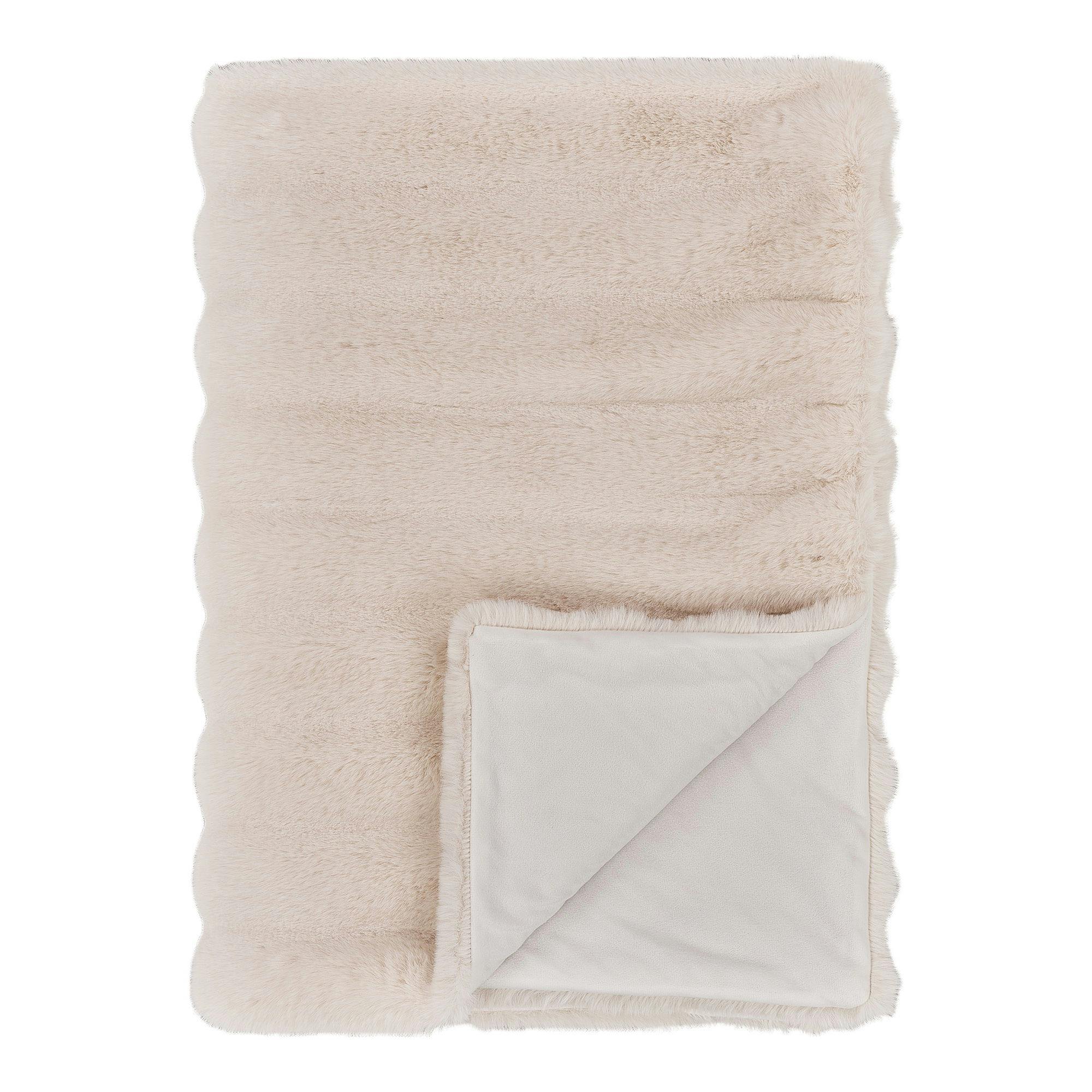 Plaid fausse fourrure blanc - esprit cocooning FALLON