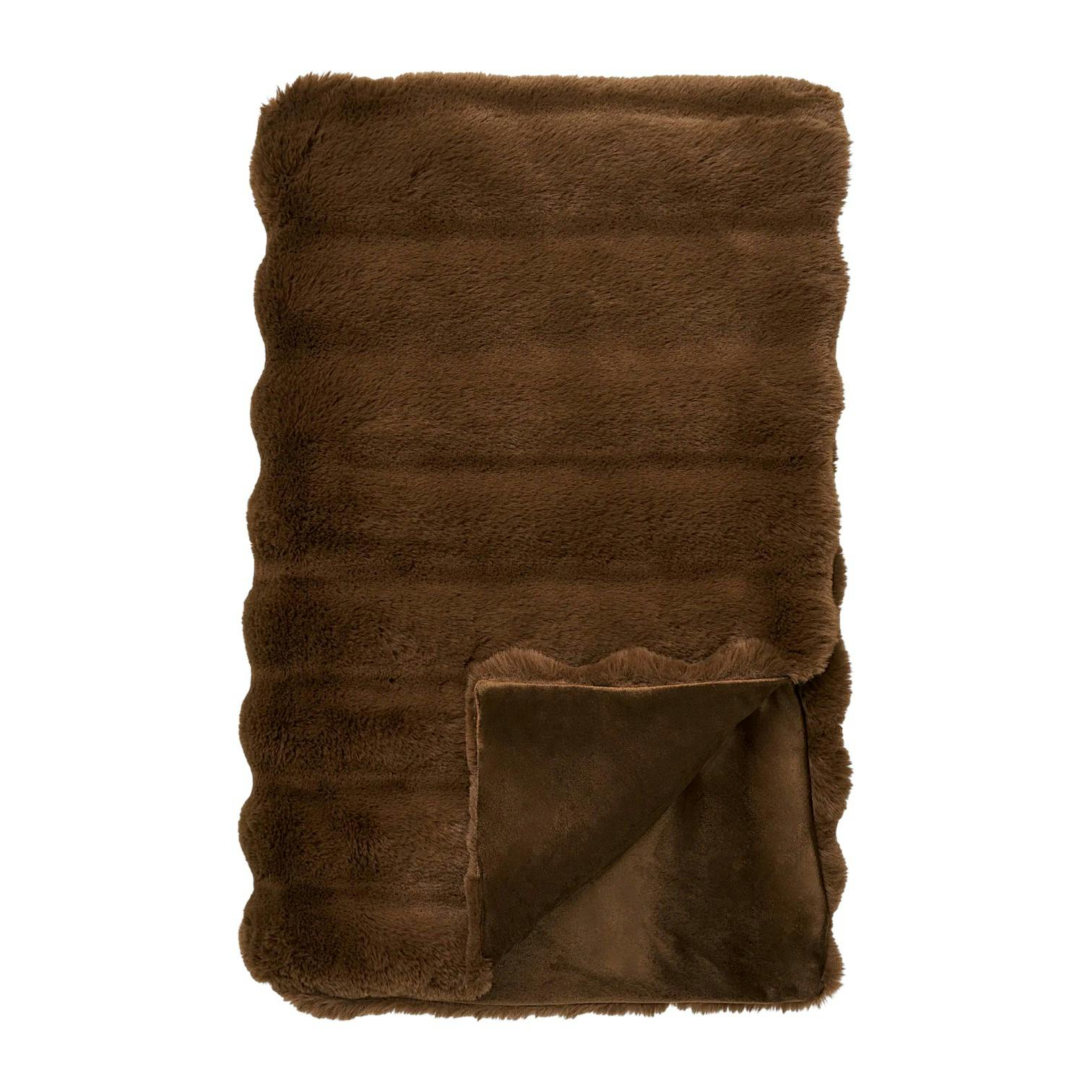 Plaid fausse fourrure marron FALLON