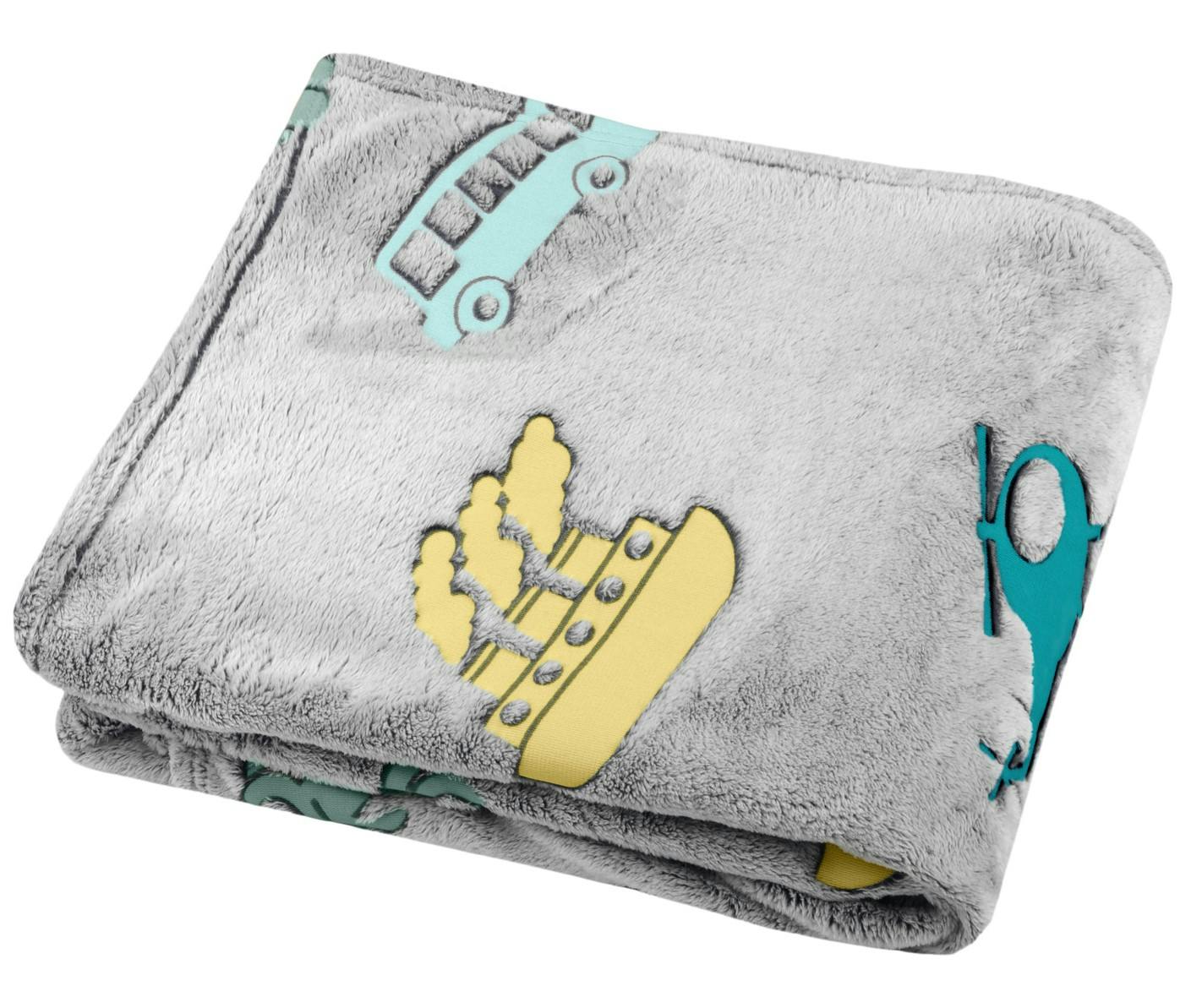 Plaid gris véhicules colorés