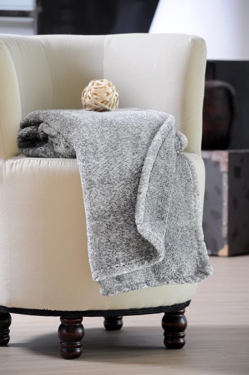 Plaid polaire Gris perle 130x160 SWEETNESS