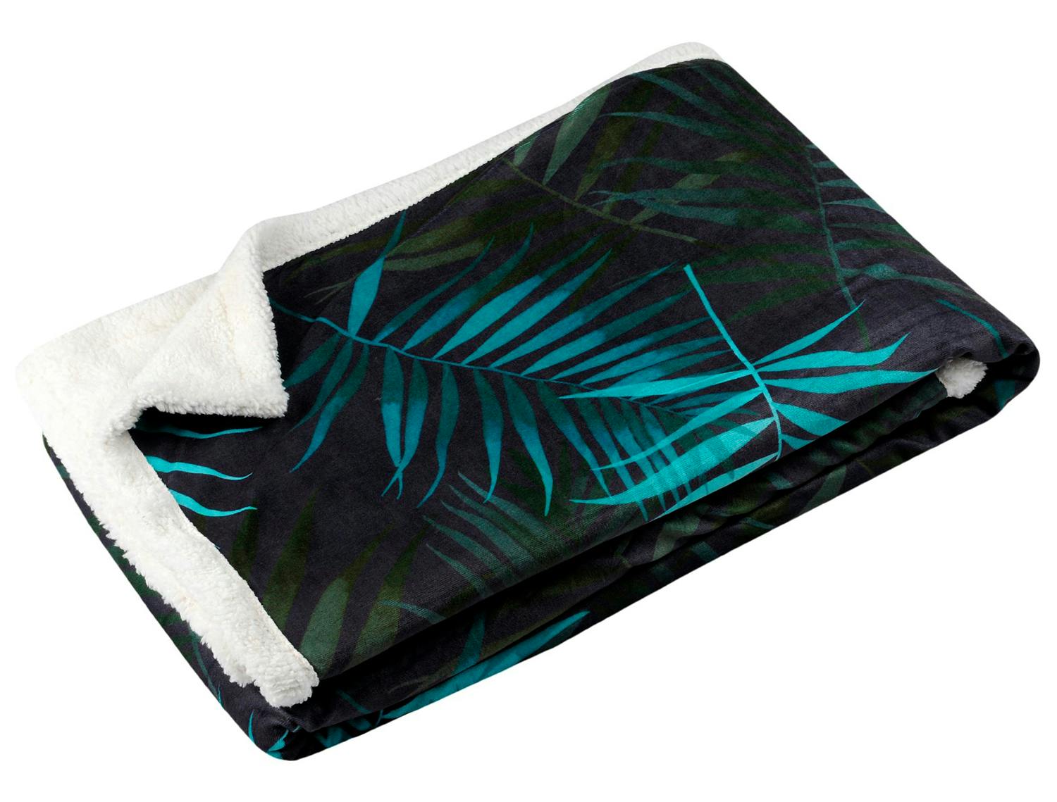 Plaid tropical motif feuille 130 x 150 cm