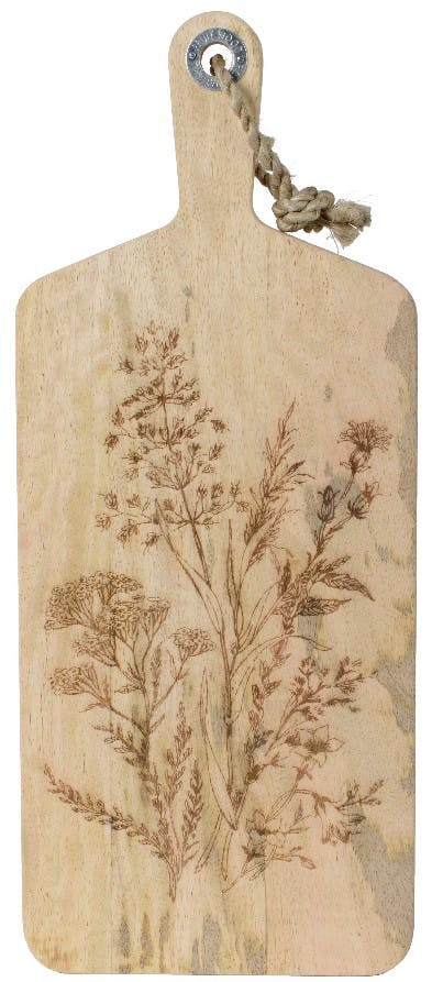 Planche à découper en bois décoré 24x58cm
