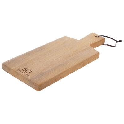 Planche à découper rectangle en bois avec poignée 38x16cm