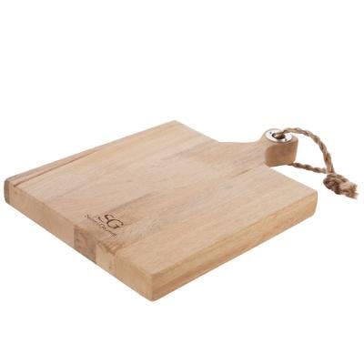 Planche à découper rectangle en bois avec poignée 38x26cm
