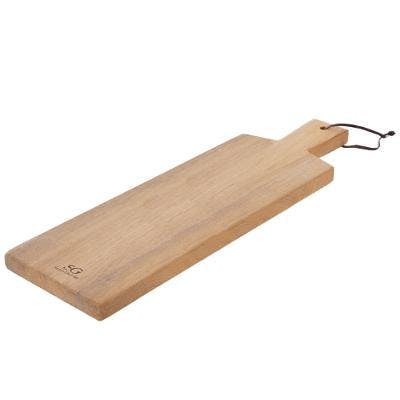 Planche à découper rectangle en bois avec poignée 58x16cm