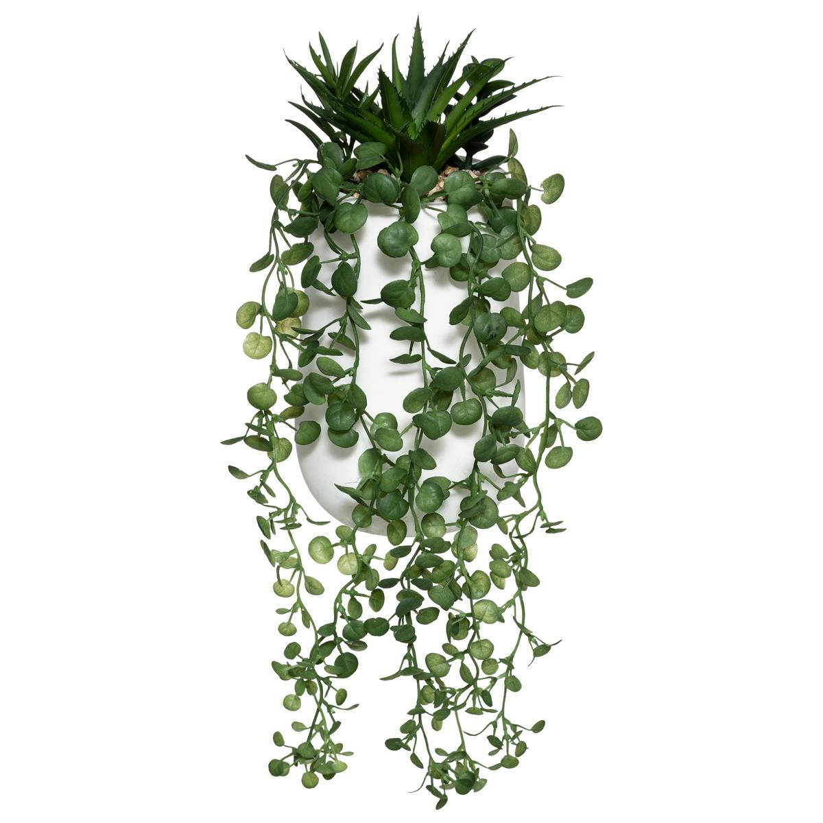 Plante artificielle dans pot ciment