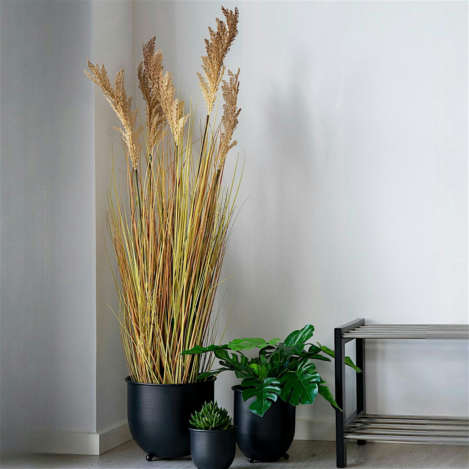 Plante artificielle graminée en pot H 110 cm