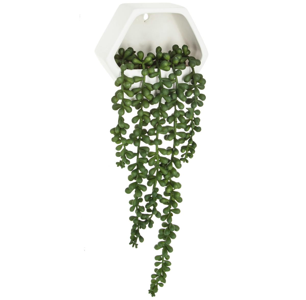 Plante artificielle tombante avec pot ciment