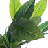 Plante verte artificielle longues feuilles dans pot en céramique bicolore blanc cassé et gris H120cm