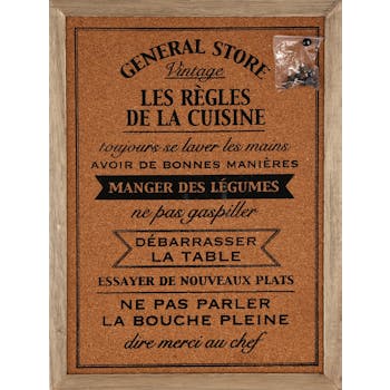 Plaque décorative "General Store" liège 40x30cm