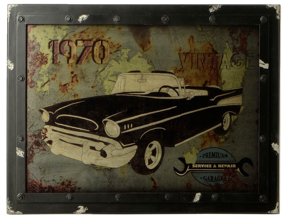 Plaque décorative voiture américaine 80X60 cm