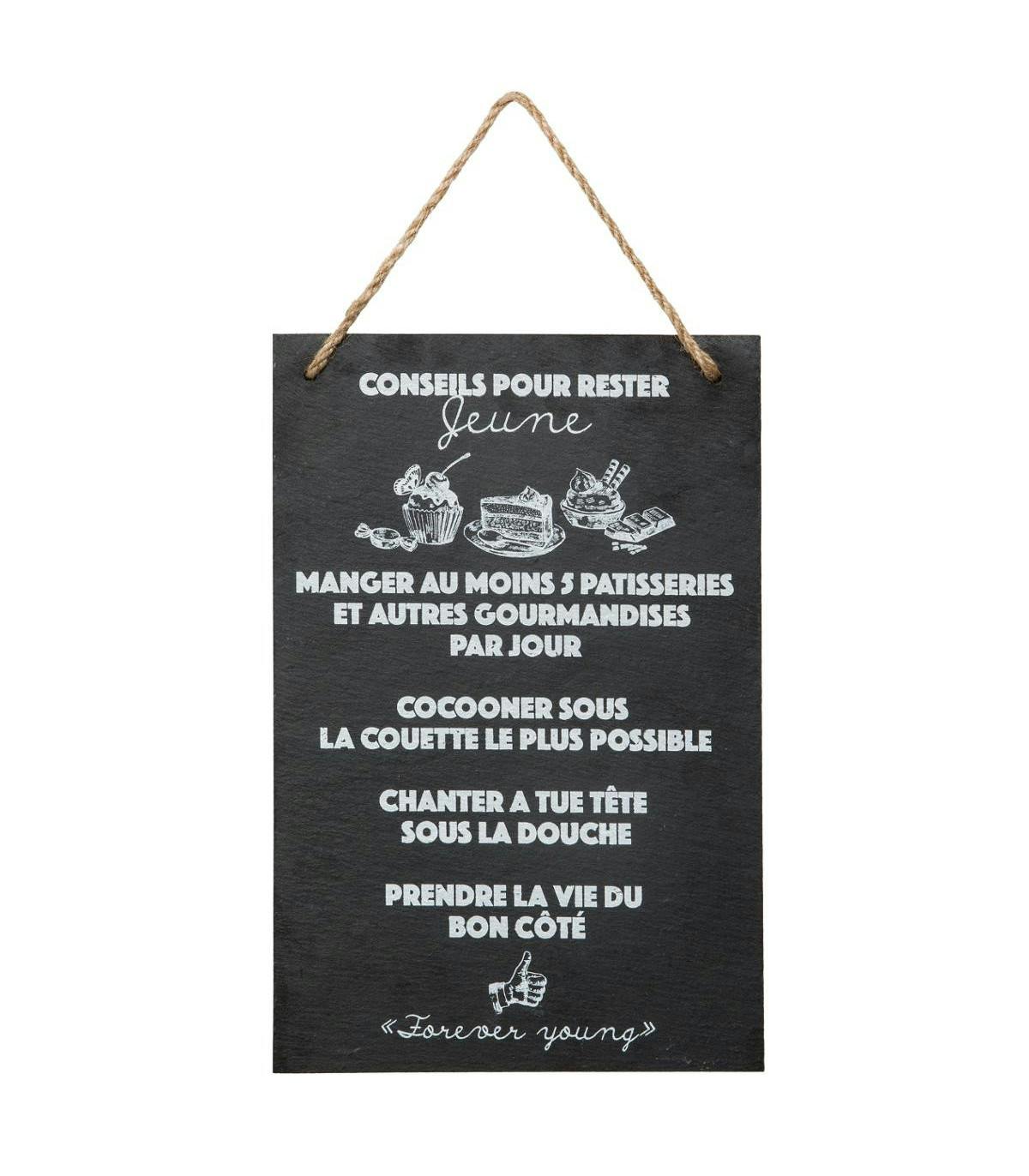 Plaque message ardoise "Jeune"