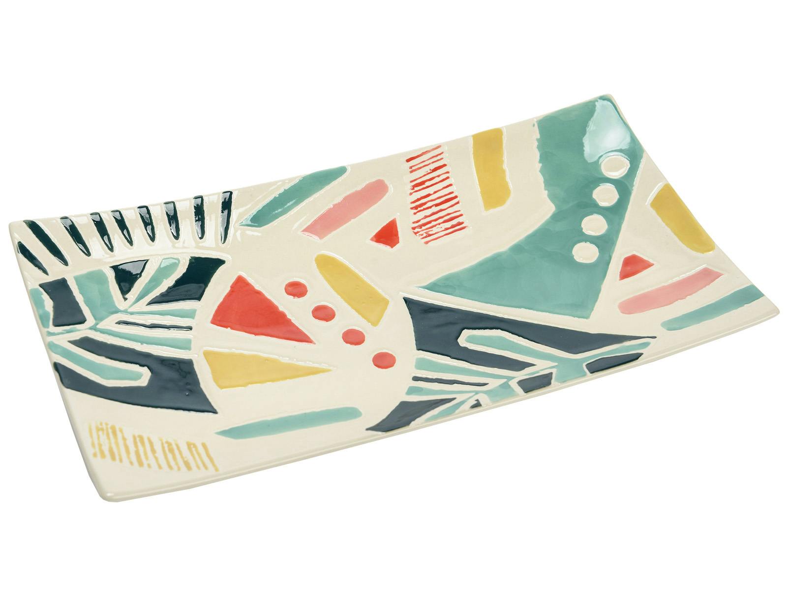 Plat rectangle multicolore