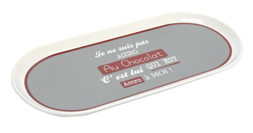 Plat rectangulaire porcelaine gris