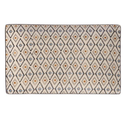 Plateau 29x17cm Nelson écru à motifs Triangles et points orange et bleus