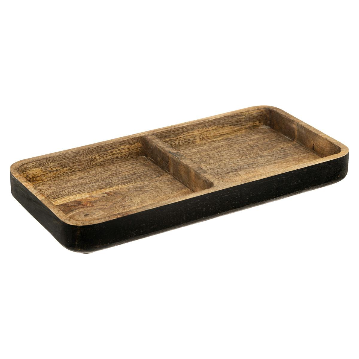 Plateau apéritif en bois de manguier (2 cases)