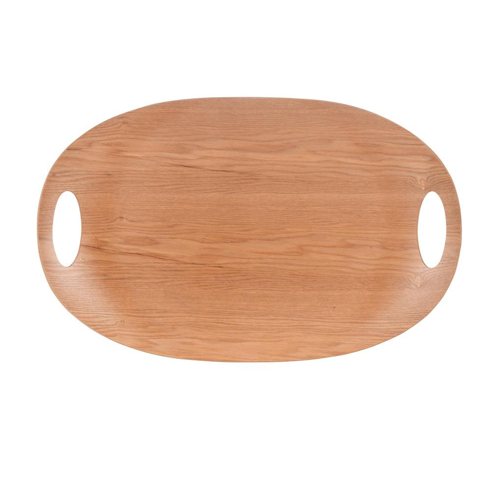 Plateau bois forme oblong avec poignées