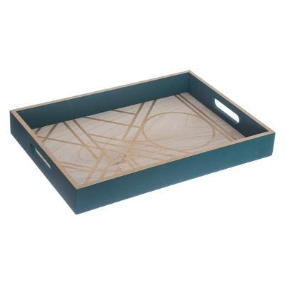 Plateau bois noir motifs ethniques