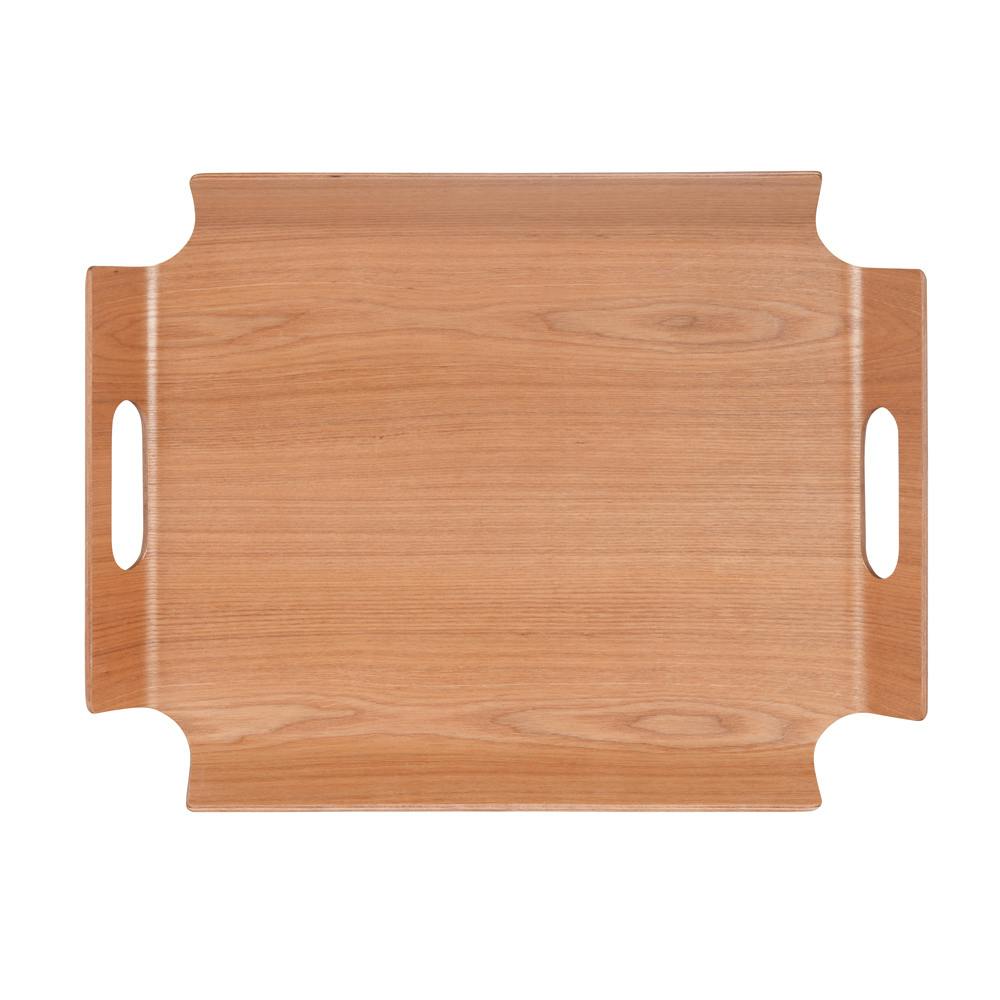 Plateau bois "sans angle" avec poignées