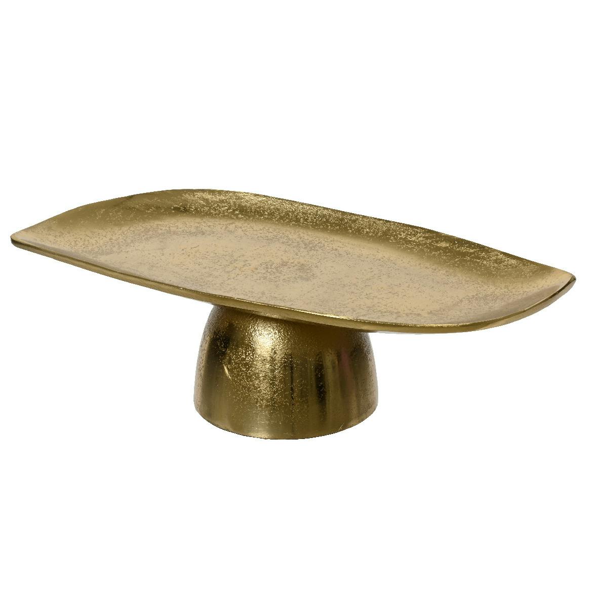 Plateau déco aluminium doré 51x24x11 cm
