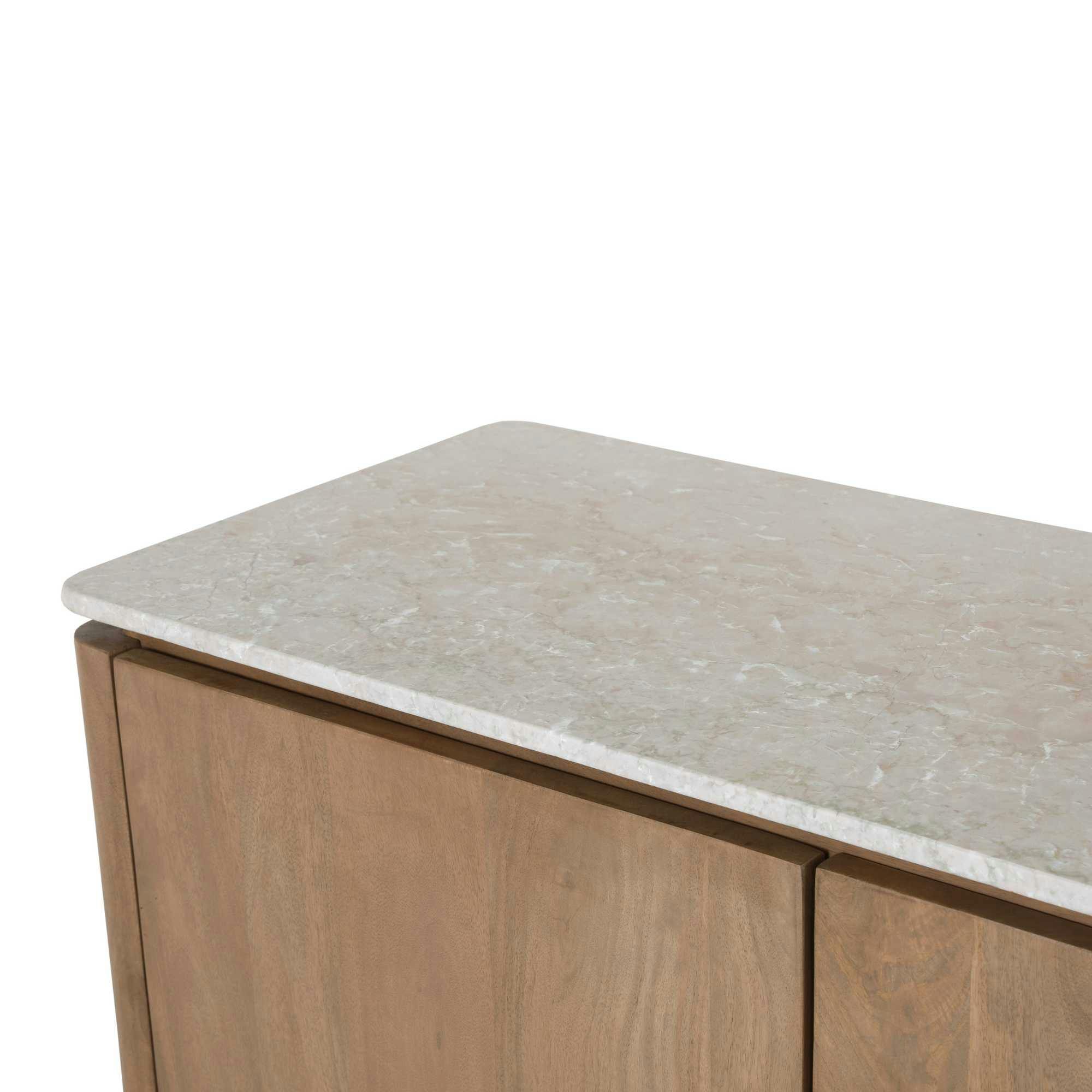 Plateau marbre beige pour dessus buffet bas 3 portes KASO (1 plaque)