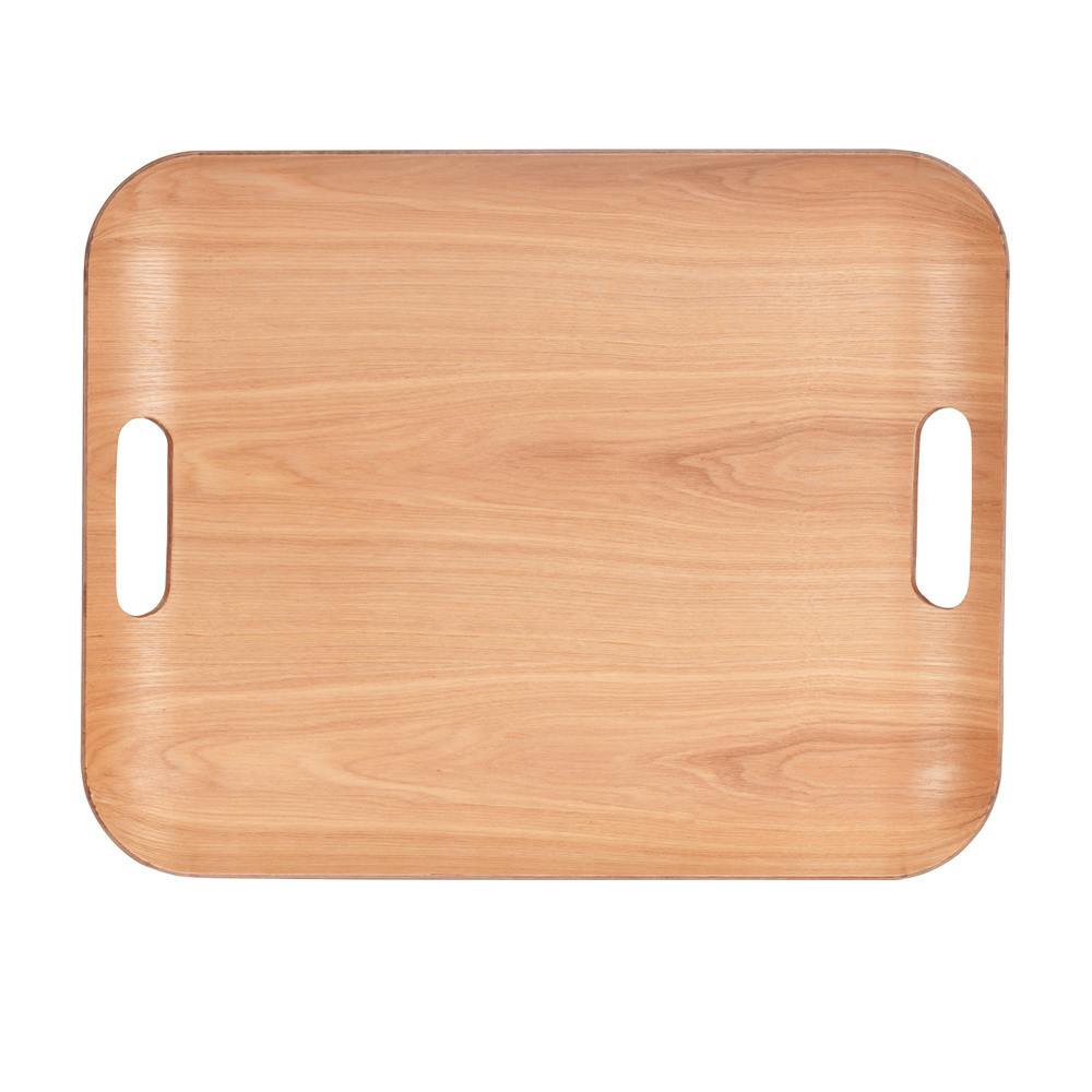 Plateau naturel rectangle à poignées