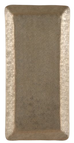 Plateau rectangle métal doré mat 35,5 cm