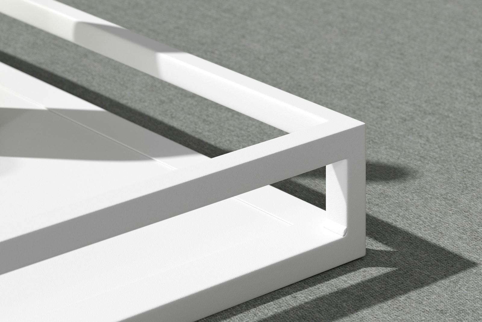Plateau rectangulaire en aluminium blanc MAJORQUE | Plateaux | Pier Import