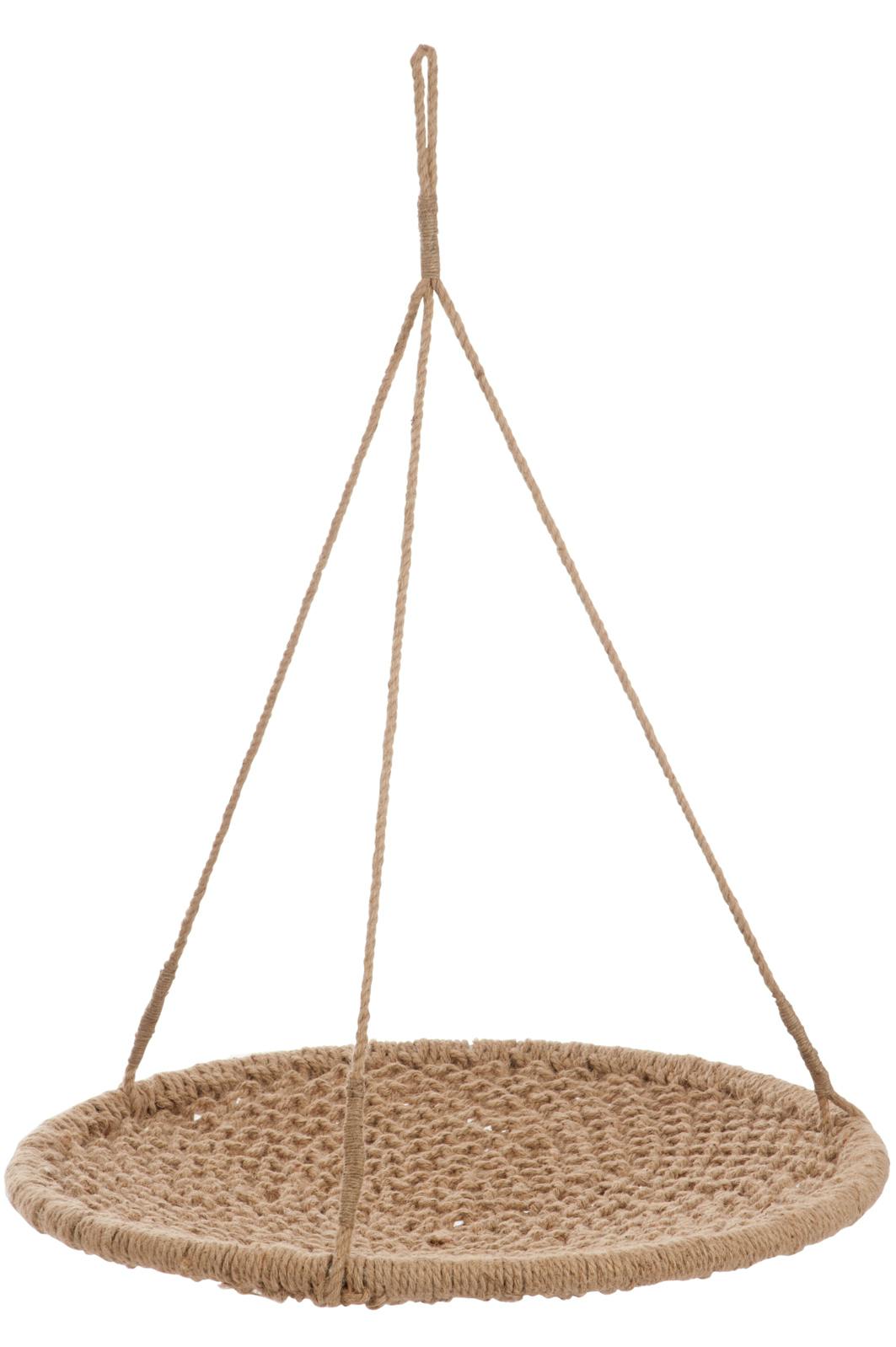 Plateau rond suspendu en corde chanvre D85cm