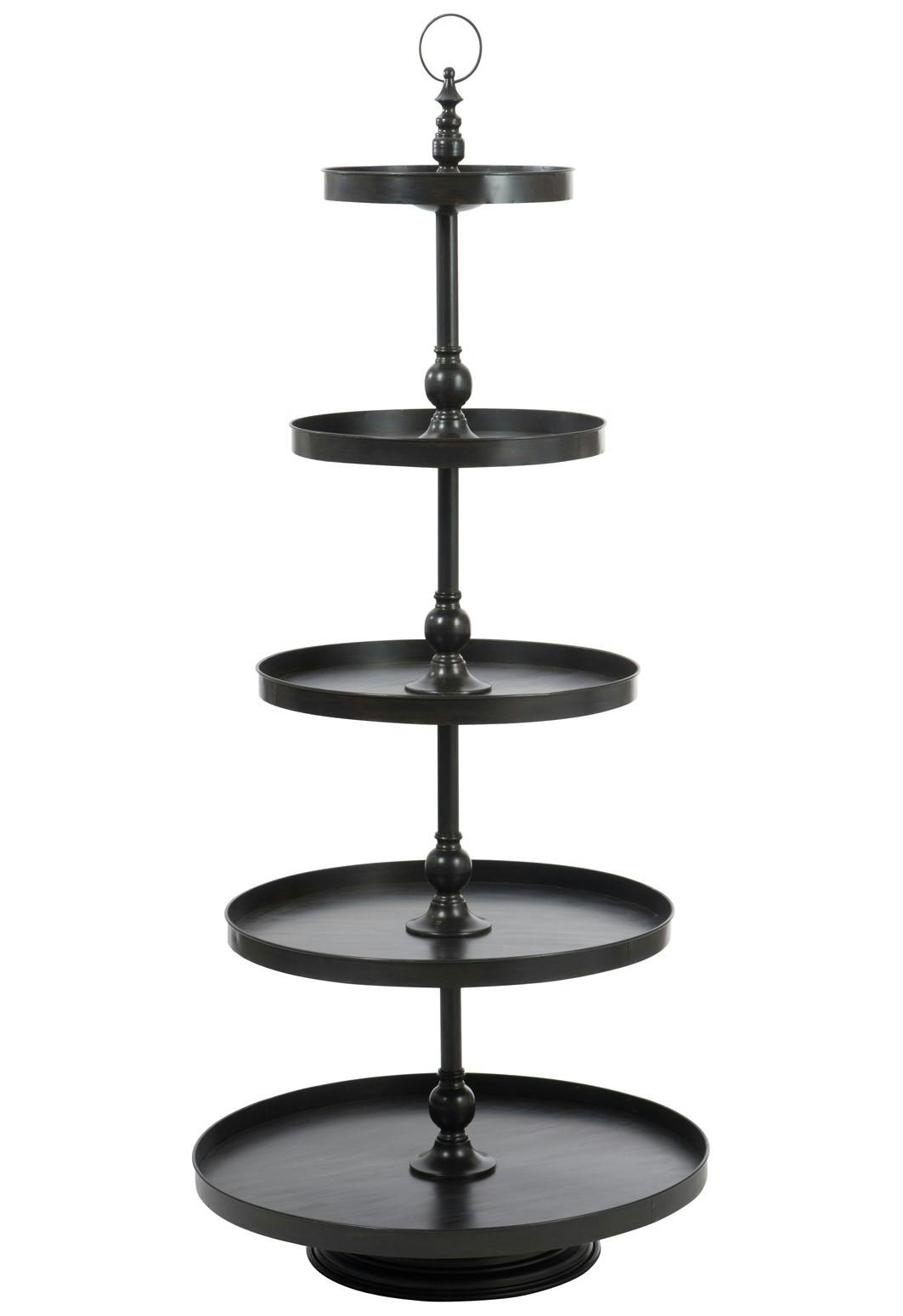 Plateau serviteur métal noir 5 niveaux  ref.30022953