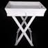 Plateau Table d'appoint en bois blanc avec 2 tiroirs H73cm