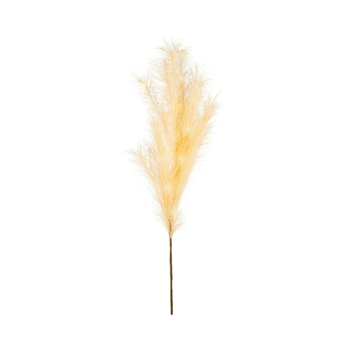 Plumet polyester illuminé couleur blanc/crème H118 cm