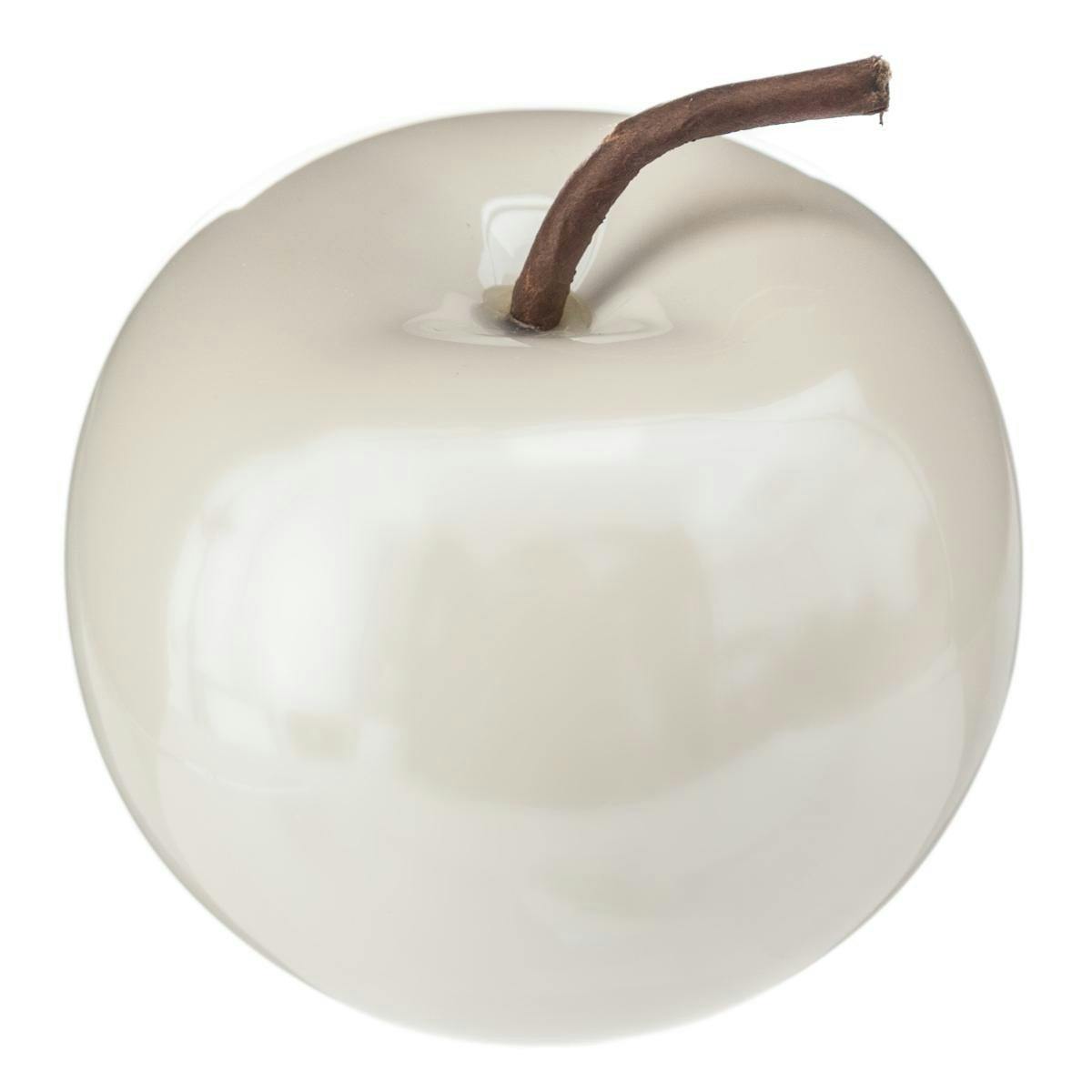 Pomme déco céramique blanche H10cm