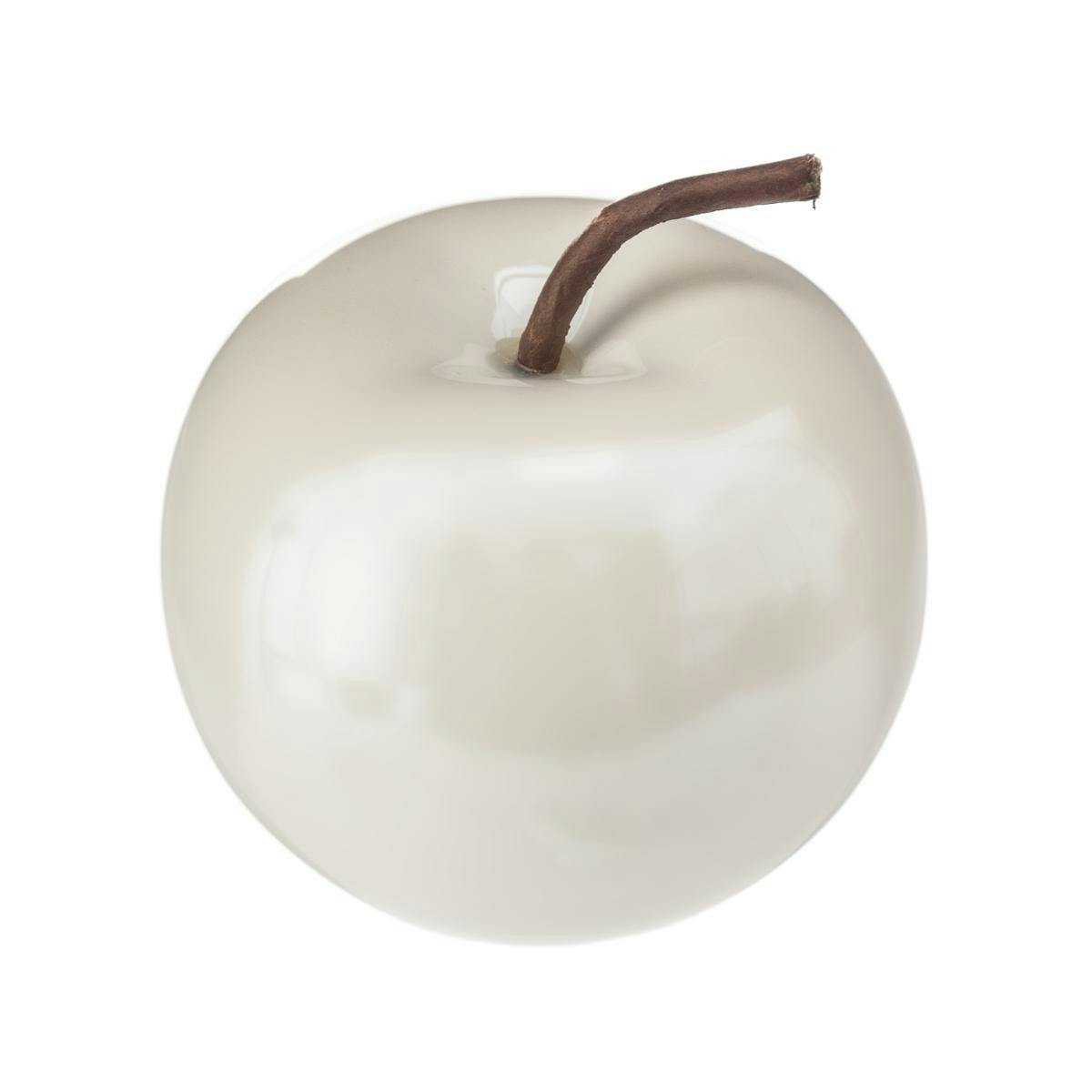 Pomme déco céramique blanche H7cm