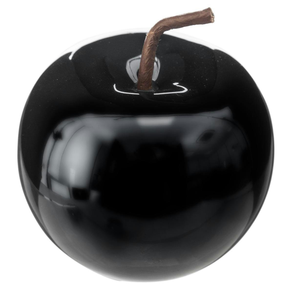 Pomme déco céramique noire H10cm