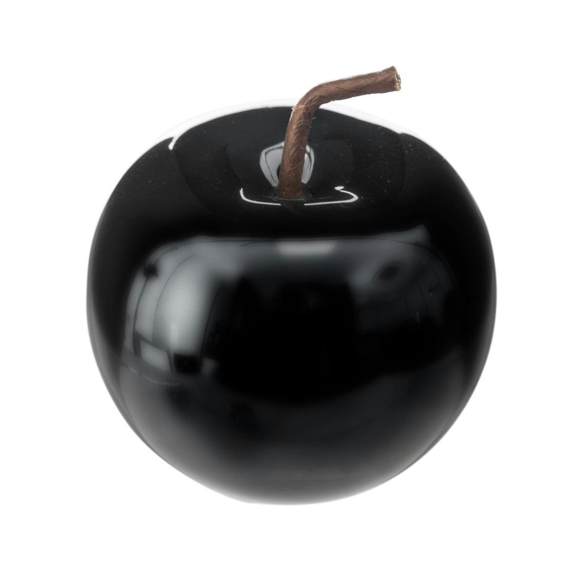 Pomme déco céramique noire H7cm
