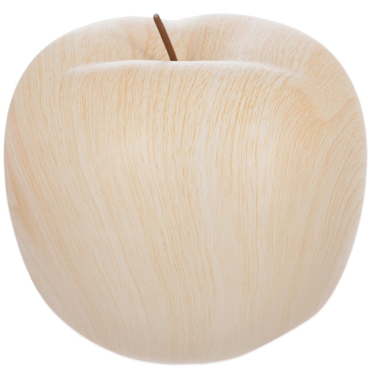 Pomme décorative effet bois H 18 cm
