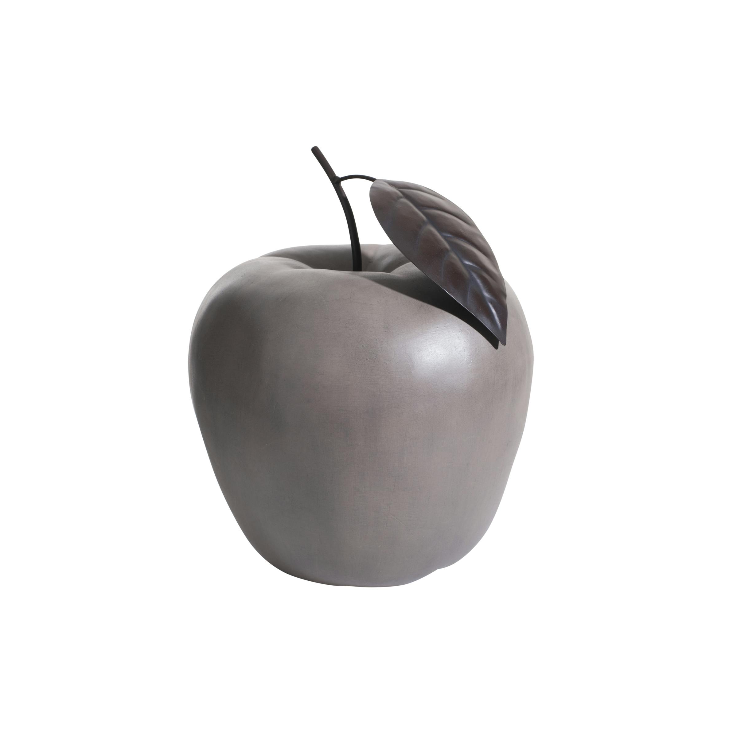 Pomme en magnésie grise effet ciment H22,5cm