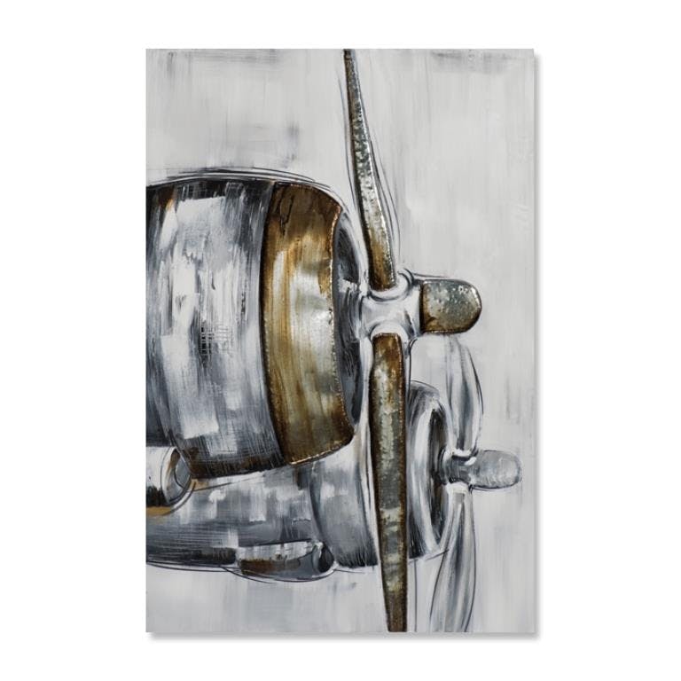 POP-ART 80x120 Peinture acrylique rectangle Argent et Doré