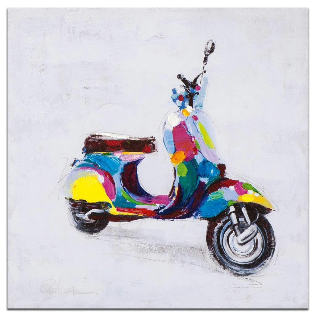 POP-ART Peinture Figurative carrée Bleu 70x70