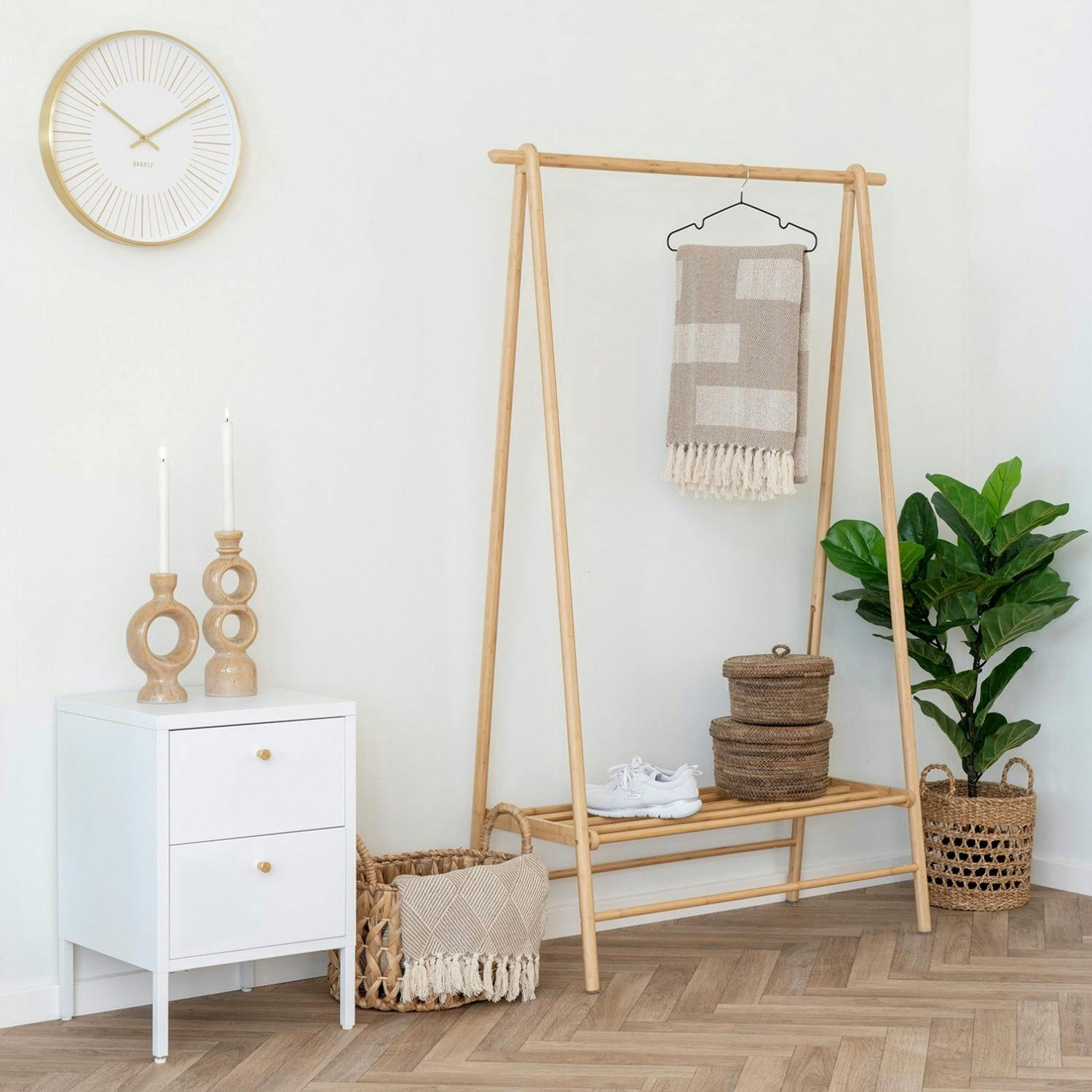 Portant à vêtements en bambou 164 cm TALLINN