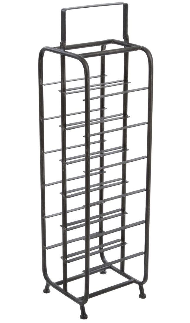 Porte-Bouteille 6 étages en métal gris foncé 24x23x88,5cm