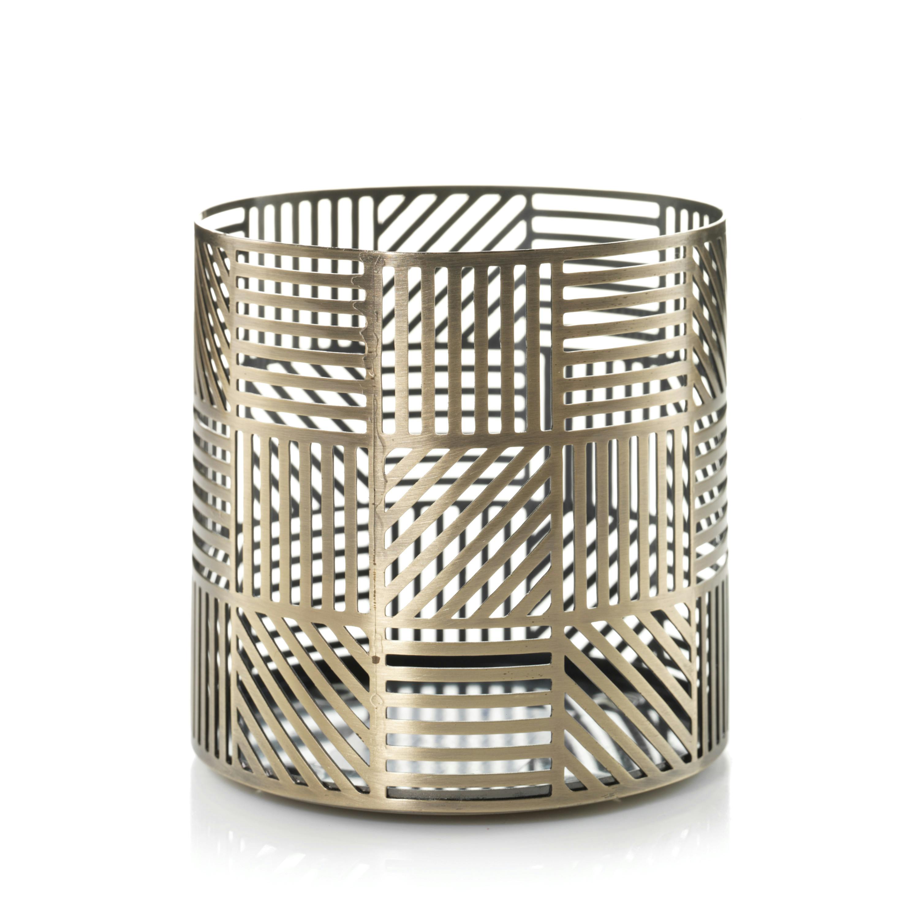 Porte-Jarre CROSSHATCH BRASS pour jarre YANKEE CANDLE