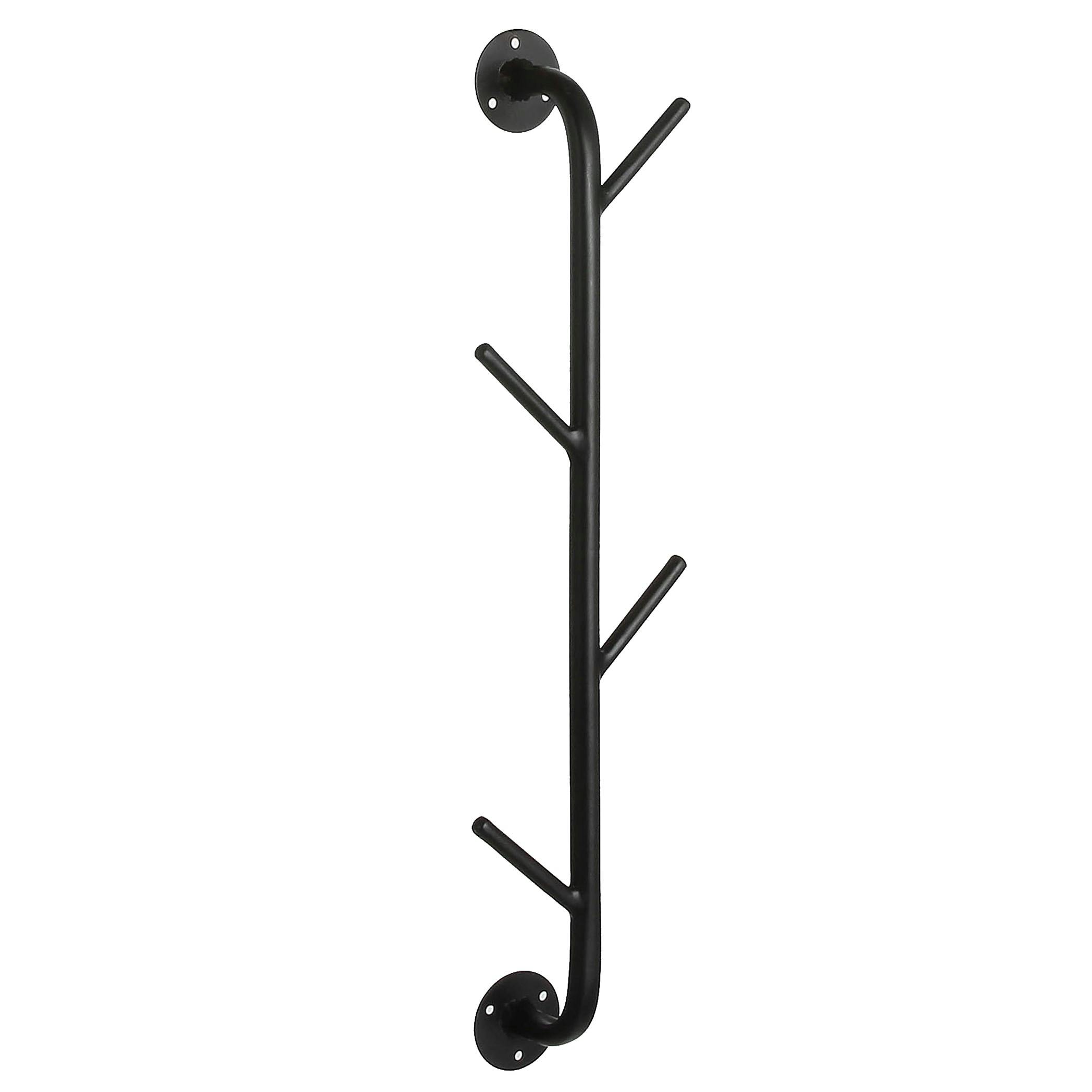 Porte-manteaux noir 4 crochets 55 cm