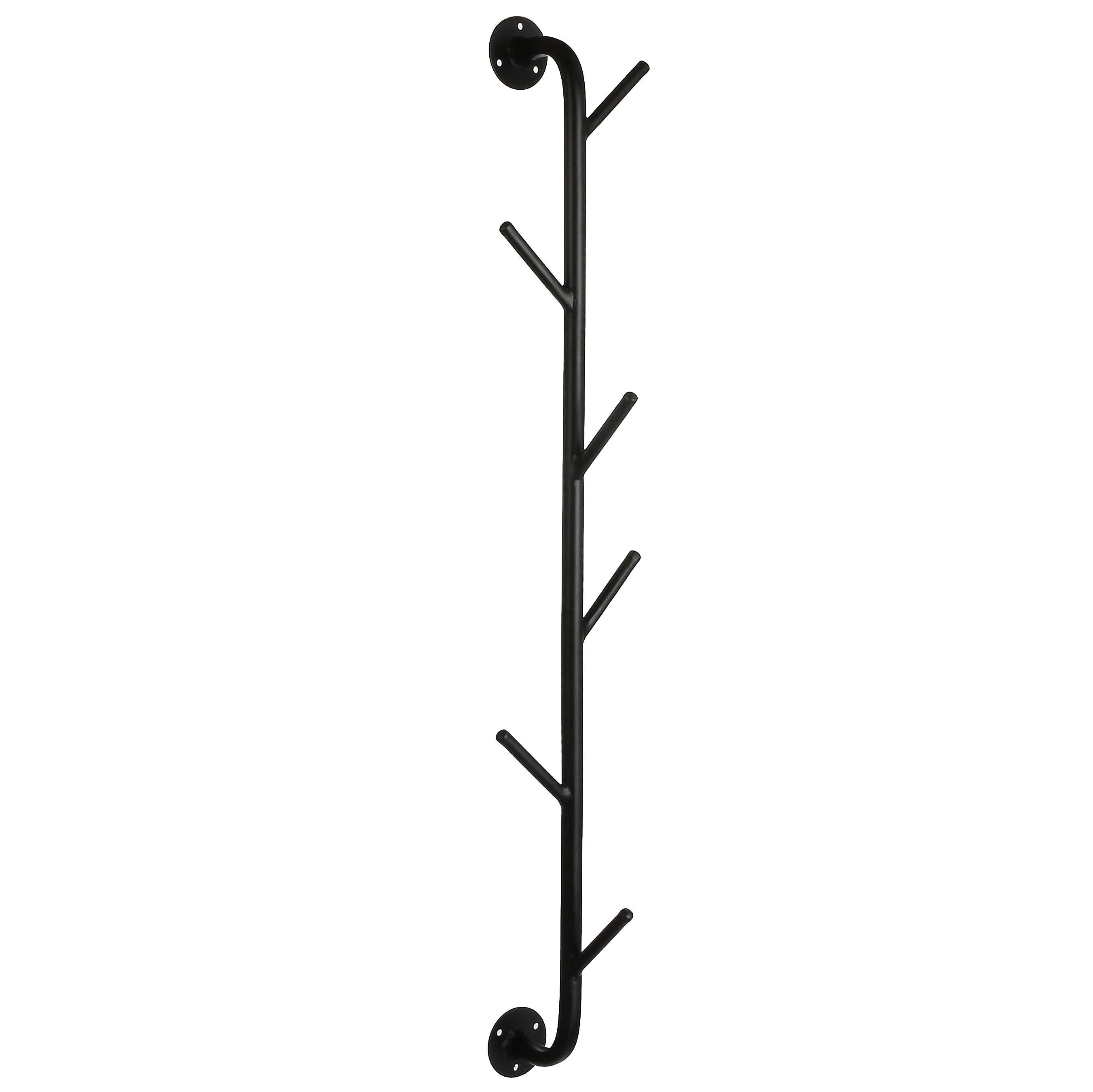 Porte-manteaux noir 6 crochets 80 cm