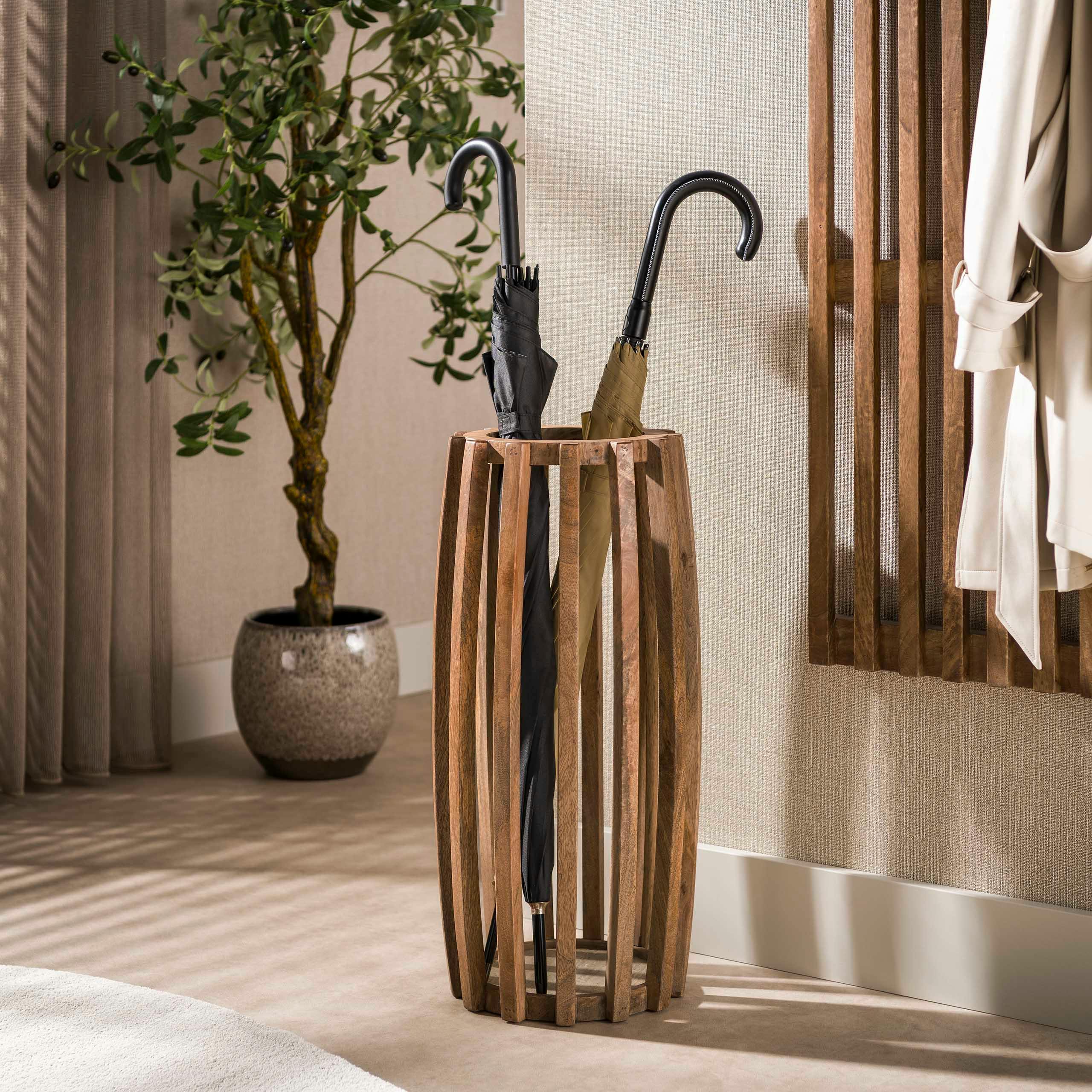 Porte-parapluies ajouré en bois de manguier DELHI