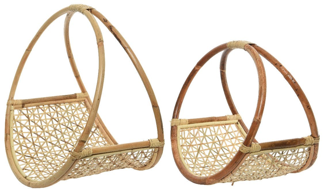 Porte revu en rotin et cannage (lot de 2)